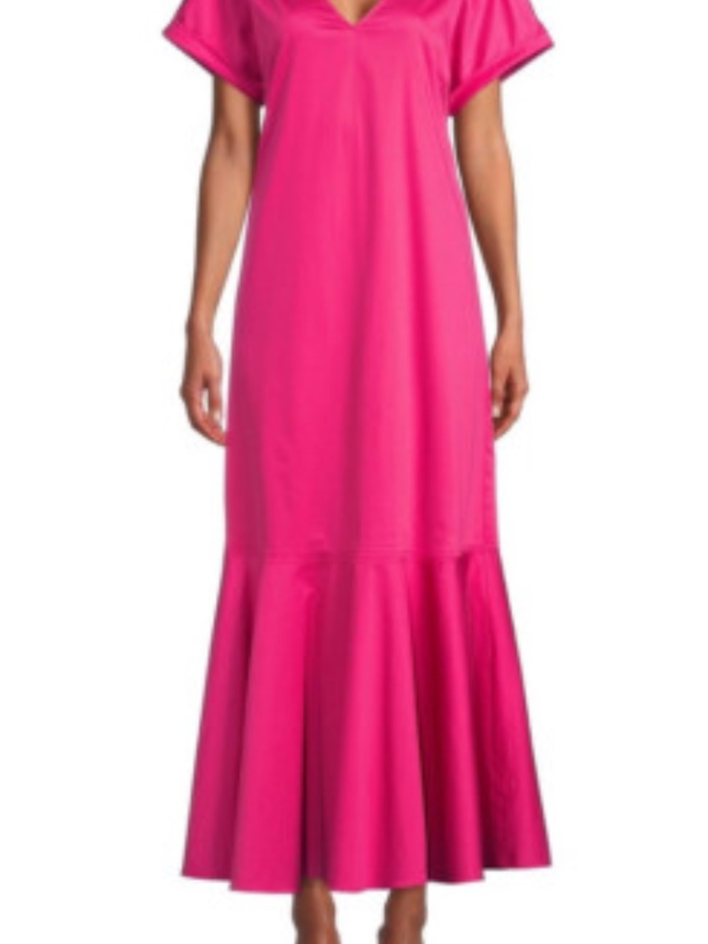 ANTONIO MELANI x Kimberly Whitman Hot Pink V-Neck Maxi Dress